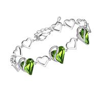 Leafael Muttertag Infinity Liebe Herz Armband Damen Silber-Ton, Geburtsstein Armbänder mit Kristallen, Allergie-freier Schmuck mit Geschenkbox, 7-Zoll-Kette und 2-Zoll-Verlängerung