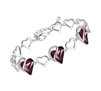 Leafael Muttertag Infinity Liebe Herz Armband Damen Silber-Ton, Geburtsstein Armbänder mit Kristallen, Allergie-freier Schmuck mit Geschenkbox, 7-Zoll-Kette und 2-Zoll-Verlängerung