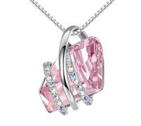 Leafael Wunschstein Halskette Damen, Halsketten für Frauen mit Geburtsstein Kristalle, Schmuck für Frauen mit Geschenk-Box, Allergie-frei Geburtsstein kette damen, Anhänger Silber-Ton oder Rose Gold