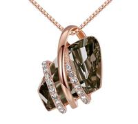 Leafael Wunschstein Halskette Damen, Halsketten für Frauen mit Geburtsstein Kristalle, Schmuck für Frauen mit Geschenk-Box, Allergie-frei Geburtsstein kette damen, Anhänger Silber-Ton oder Rose Gold