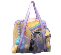 LEAFOREST Große Strandtasche mit Reißverschluss, leichte Netztasche für Schwimmbad, Sandspielzeug (lila)