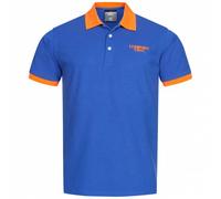 LEANDRO LIDO "Pallacanestro" Herren Polo-Shirt blau-orange S