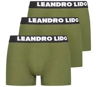 Leandro Lido Ravello Herren Classic Boxershorts 3er und 9er-Pack atmungsaktiv, Baumwollmischung, enganliegend, Männer Unterwäsche Set (as3, Alpha, m, Regular, Regular, Grün)