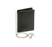 LEAS Bikerkombibörse Bikerbörse Trucker mit Chrom-Kette im Hochformat Echt-Leder, schwarz Chain-Series