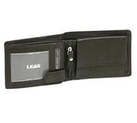 LEAS Damen und Herren Klassische Miniriegelbörse Mini Scheintasche mit Klappe und Riegel im Querformat Echt-Leder, schwarz