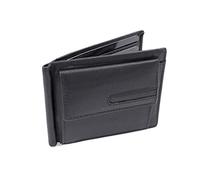 LEAS Dollar Clip mit Kleingeldfach RFID Geldscheinklammer flach Geldklammer Money Clip extra dünn für 8 Karten Echt-Leder, Portmonee mit Geschenk Box, schwarz