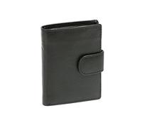 LEAS Geldbörse RFID-Schutz im Hochformat mit Außenverschluss Damen & Herren Echt-Leder, schwarz Basic-Edition