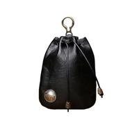 Leather Drawstring Pouch Beutel mit Kordelzug im Used-Look, tragbare Schlüssel- und Münztasche aus PU-Leder
