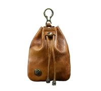 Leather Drawstring Pouch Geldbörse for Herren und Damen, Leder, lässig, kleine, Rindsleder, Geldtasche, Kordelzug, Aufbewahrung, Hüfttasche