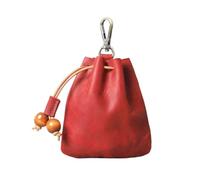 Leather Drawstring Pouch Handgefertigte Geldbörse aus Leder mit Kordelzug, tragbares Mini-Schlüsseletui weichem for Damen