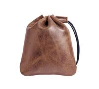 Leather Drawstring Pouch Kleine Ledertasche mit Kordelzug - Münztasche aus Rindsleder, sicherer Kordelzugverschluss, kratzfestes Futter, alltägliches Tragen