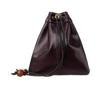 Leather Drawstring Pouch Organizer aus PU-Leder, mit Kordelzug, Zwei Größen, Kordelzugverschluss, Münzbörsen, mittelalterlicher Stil, Münz-Organizer for Damen und Herren