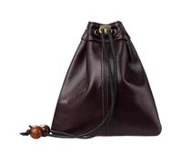 Leather Drawstring Pouch PU-Leder, Kordelzugbeutel, Kordelzugverschluss, Zwei Größen, Münzbörsen, mittelalterlicher Stil, Münz-Organizer, Damen und Herren