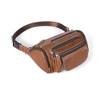 Leather Fanny Pack, Waist Bag Shoulder Bags, Motorcycle Phone Wallet Packs, Multifunctional Chest Satchel for Outdoor Sports Hiking Cycling(Brown)