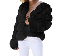 Leather Jacket Woman, Pelzmantel Damen Kurz Winterjacke Kunstpelz Mantel Kunstfell Jacke Cropped Faux Pelz Coat Felljacke Flauschig Pelzjacke Winter Warm Parka Wintermantel, Damen Wintermantel Lang