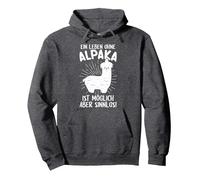 Leben ohne Alpaka sinnlos - Alpaca Lama Liebhaber Pullover Hoodie, Unisex für Erwachsene, Anthrazit Meliert, L