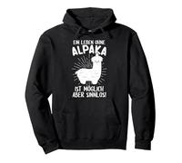 Leben ohne Alpaka sinnlos - Alpaca Lama Liebhaber Pullover Hoodie, Unisex für Erwachsene, Schwarz, L