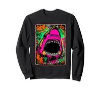 Lebendiges Hai-Graffiti, urbanes Tierkunstwerk, Straßenkunst Sweatshirt
