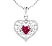 Lebensbaum Halskette Seelenglück Damen 925 Sterling Silber mit Geburtsstein Januar-Dezember, Echtsilber Kette mit Zirkonia, Anhänger Baum des Lebens, Geschenk für Frauen Muttertag (Juli)