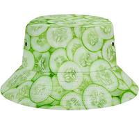 Lebensmittel-Eimer-Hut, lustige realistische Lebensmittel-Angler-Kappe für Frauen und Männer, Unisex verstaubarer Strand-Sonnenhut für Reisen im Freien, Gurken 2, One size