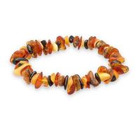 Lebensquelle Plus Bernstein mehrfarbig Splitterarmband | Handgefertigtes Elastisches Stretch Splitter Armband | Echter natürlicher Edelstein (Bernstein, multimix)