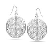 LeCalla 925 Sterling Silber Drop Dangle Französisch Draht Haken Ohrringe Medium Floral Filigree Danglers für Frauen 37 MM