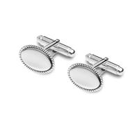 LeCalla 925 Sterling Silber Manschettenknöpfe für Männer | Antike ovale Form Seil Rand graviert Manschettenknöpfe