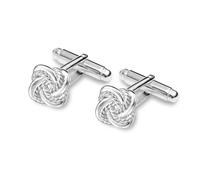 LeCalla Herren Silber Knoten Manschettenknöpfe | 925 Sterling Silber Double Love Knot Manschettenknopf | Verknotete Silber Manschettenknöpfe Hochzeit Geschenk für Männer