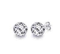 LeCalla Ohrstecker aus 925er Sterlingsilber für Damen | Hohl gearbeitete Ohrstecker im antiken Look mit Kugel- und Herzform und Filigranmuster | Damenschmuck