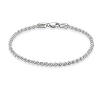 LeCalla Valentinsgeschenk 925 Sterling Silber Italienisch Diamond-Cut geflochtene Seilkette Armband für Frauen und Männer 8,5 Zoll | Schmuckgeschenk zum Vatertag