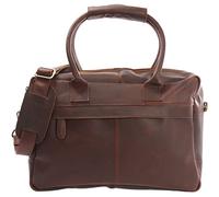LECONI Kleiner Weekender aus Büffel-Leder im Vintage-Look Handgepäck XL Shopper Bürotasche für Damen + Herren Arbeitstasche DIN A4 Schultasche Unitasche Leder 40x30x15cm braun LE2007-wax