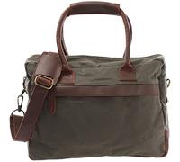 LECONI Kleiner Weekender aus Rinds-Leder & Canvas im Vintage-Look Handgepäck XL Shopper Bürotasche für Damen + Herren Arbeitstasche DIN A4 Schultasche Unitasche 40x30x15cm grün LE2007-C