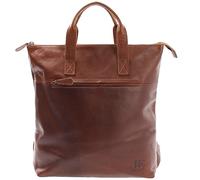 LECONI mittelgroßer Rucksack DIN A4 bequemer Lederrucksack praktischer Freizeitrucksack City Stadt Damen und Herren aus Leder 34x36x11cm braun LE1033-buf