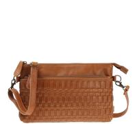 LECONI Umhängetasche und Clutch in einem - Ledertasche für Frauen Damentasche aus echtem Büffel-Leder für Festival Freizeit Events Damen geflochtenes Leder 27x17x4cm cognac LE3081-buf