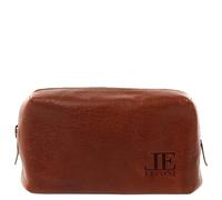 LECONI Utensilientasche Kosmetiktasche Schminktasche Make-Up-Tasche Stiftemappe für Damen Herren aus Büffel-Leder 21x14x8cm braun LE9018-buf