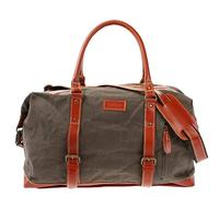 LECONI Weekender groß Canvas + Echt-Leder Retro Reisetasche Unisex Damen + Herren Sporttasche Reise Handgepäck 60x38x25cm grau LE2010-C