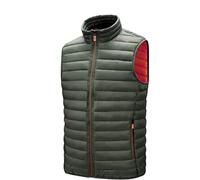 LECOW Winterjacke Weste Warme Warmer Gilet Herren Daunenweste Stehkragen Steppweste Mäntel Pufferweste Steppweste (Color : Green, Size : 5XL)