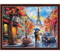 Leczany Kreuzstichmuster, Stempelset für Anfänger, Stickzubehör, Bastelset, Anfänger, Nadelspitze für Erwachsene oder Kinder, 11 CT, 3 Stränge, Urban Street Scenery, 53,1 x 40,1 cm