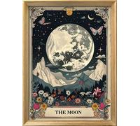 Leczany Kreuzstichmuster, Stempelset für Anfänger, Stickzubehör, Bastelset, Anfänger, Nadelspitze für Erwachsene oder Kinder, 11 CT, 3 Stränge, der Mond, 40,1 x 55,1 cm