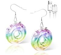 LED Disco Hoop Ohrringe - Blinkende Creolen mit 16 Modus & 7 Farben - USB Aufladbar Leuchtend Ohrschmuck für Damen Party Festival Karneval Geschenkbox