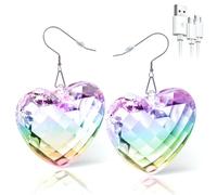 Led Heart Disco ohrringe 8 RGB Licht Projektion Licht Ohrringe für Frauen Wiederaufladbare Disco Ball Zubehör