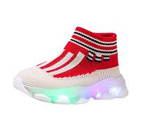 LED-Lichtschuhe für Babys, Kinder, Mädchen, leuchtende Sportschuhe, Kleinkind-Shows, Größe 5, rot, 23 EU