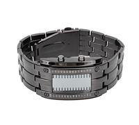 LED Watch Men Electronic Watch einzigartige Binärzeitmodus Display konvex Arc Struktur wasserdichte LED -Armbanduhr mit Edelstahlband für Outdoor -Aktivitäten (Großgröße (24x18,5 cm / 9,4x7,3in))