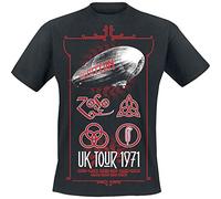 Led Zeppelin Herren Ledzeppelin_uk Tour '71_Men_bl_ts:1xl T-Shirt, Schwarz (Black Black), X-Large