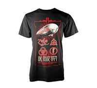 Led Zeppelin Herren Ledzeppelin_uk Tour '71_Men_bl_ts: M T-Shirt, Schwarz (Black Black), Medium