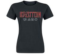 Led Zeppelin Logo & Symbols Girl-Shirt schwarz XL