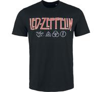 Led Zeppelin Logo & Symbols T-Shirt schwarz in M