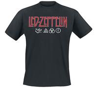 Led Zeppelin Logo & Symbols T-Shirt schwarz L