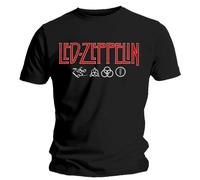 Led Zeppelin Logo & Symbols T-Shirt schwarz XXL