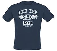 Led Zeppelin NYC 1971 Männer T-Shirt blau Band-Merch, Bands
